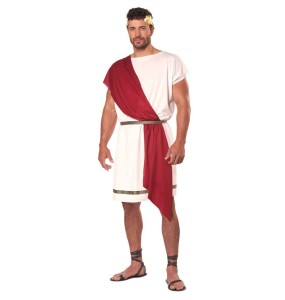 Ancient Greek Mythology Man Toga  Halloween God Robe Cosplay Fancy Dress Rome Spartan Warrior Costume