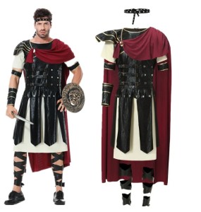 Medieval Roman Royal Knight Warrior Cosplay Halloween Costume For Men Adult Carnival European Gladiators Soldier Cloak