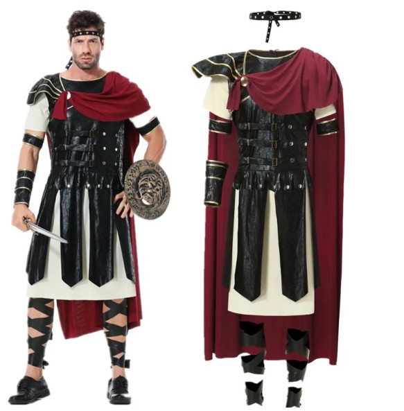 Medieval Roman Royal Knight Warrior Cosplay Halloween Costume For Men Adult Carnival European Gladiators Soldier Cloak