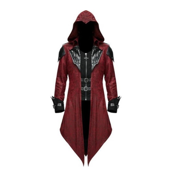 2 Color Assassin Cosplay Medieval Man Streetwear Hooded Jackets Outwear Costume Edward Assassins Creed Halloween Costume