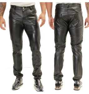 Spring Summer Moto Skinny Elastic Faux Leather Pants Men Black Gold White Thin PU Leather Trousers Brand Men Clothing