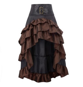 Cosplay Vintage Steampunk Dress Victorian Medieval Ruffled Lace Trim Gothic Skirts Women Corset Skirt Pirate Costumes  cosplay