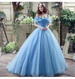 Fairy Vestidos De Dulces 16 Quinceanera Dresses Light Blue Off Shoulder With Butterfly Organza Sweet 15 Masquerade Ball Gowns