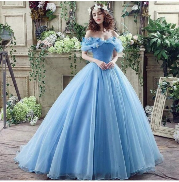 Fairy Vestidos De Dulces 16 Quinceanera Dresses Light Blue Off Shoulder With Butterfly Organza Sweet 15 Masquerade Ball Gowns