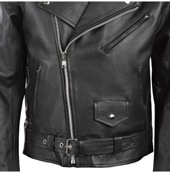 Men PU Leather Jacket Motorcycle Fashion Slim Fit Leather Coat