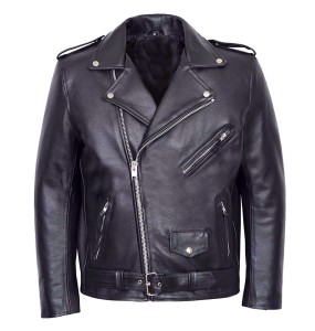 Men PU Leather Jacket Motorcycle Fashion Slim Fit Leather Coat