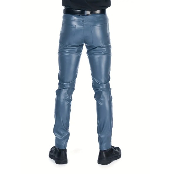 Men's Leather Pants Skinny Fit Elastic Fashion PU Leather Biker's Trousers Nightclub Party & Dance Pants Thin