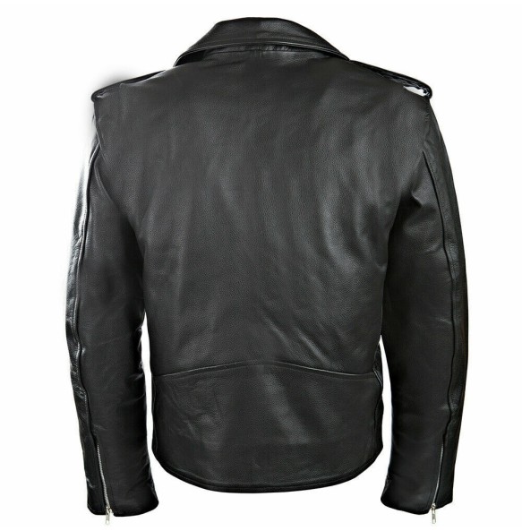 Men PU Leather Jacket Motorcycle Fashion Slim Fit Leather Coat