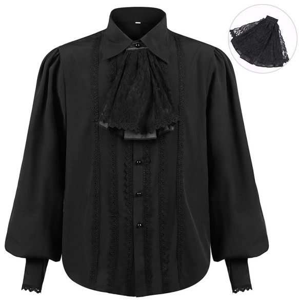 Men Dress Shirts Long Sleeve Vampire Renaissance Steampunk Gothic Ruffled Vintage Medieval Shirts Men Clothing Chemise Male