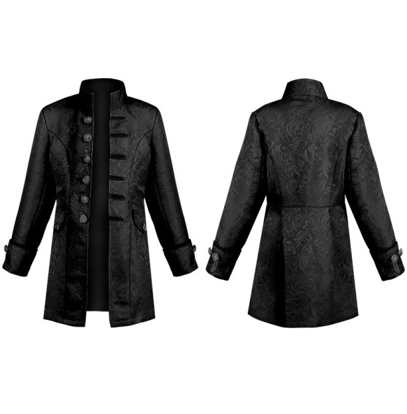 Medieval Jacket Costume Boys Prince Jacquard Stand Collar Larp Vicking Victorian Renaissance Stage Performace Jacket Coat