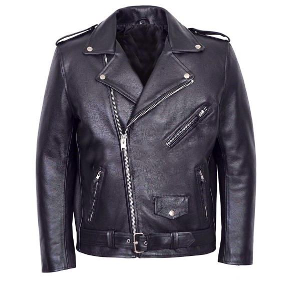 Men PU Leather Jacket Motorcycle Fashion Slim Fit Leather Coat