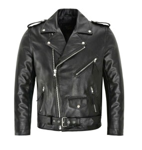 Men PU Leather Jacket Motorcycle Fashion Slim Fit Leather Coat