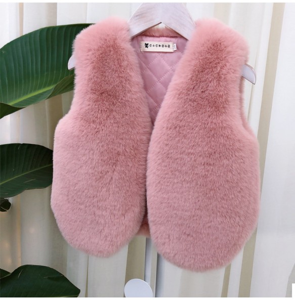 Baby Girls Faux Fur Vest Outfits Christmas Winter Kids Vest Children Warm Coat Infant Sleeveless Coat Clothes Outerwear