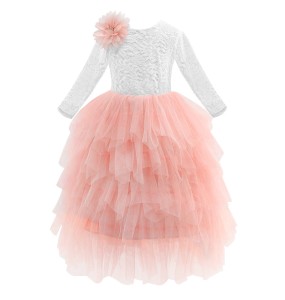 New 2024 Princess Baby Girl Lace Flower Party Dress Children Kids Vestidos Costumes Clothing for 2-10 years