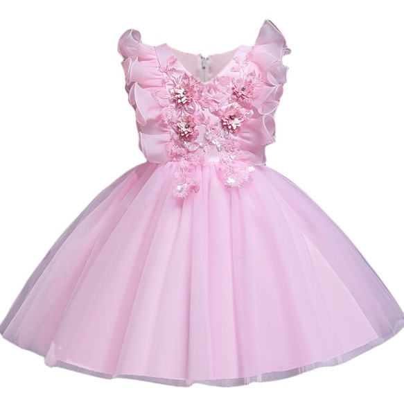 Baby Girls Spring Autumn Embroider Flower Wedding Princess Party Tutu Dresses Children Kids Chirstmas Vestidos Costume Clothing