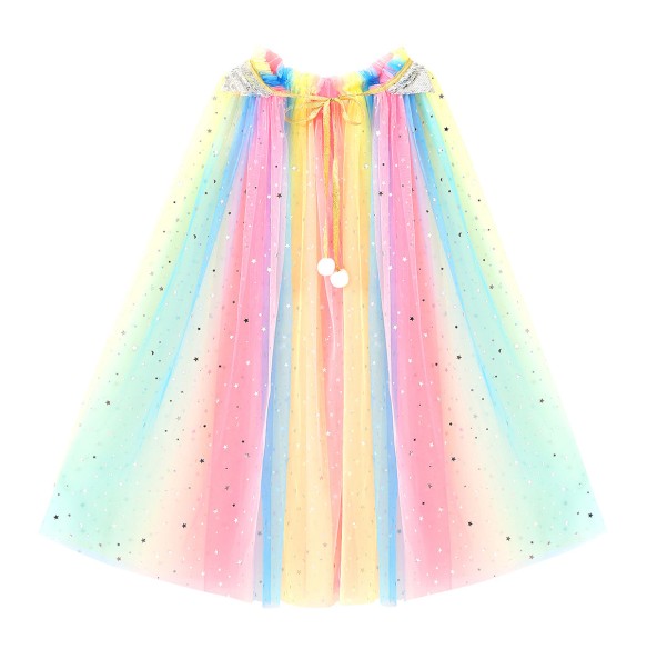 Christmas Halloween Girls Cloak Outerwear One Size Sequins Shawl Kids Coat for Birthday Party Beach Rainbow Princess Costume