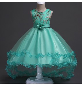 Girls Princess Embroidery Baby Flower Wedding Christmas Party Tutu Dress Teenager Children Kids Elegant Vestidos for 3-15Years