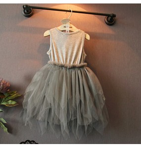 2023 New Girls Summer Flower Party Tutu Dress Baby Kids Causal Tulle Yarn Skirt for 2-6 years Children Clothing