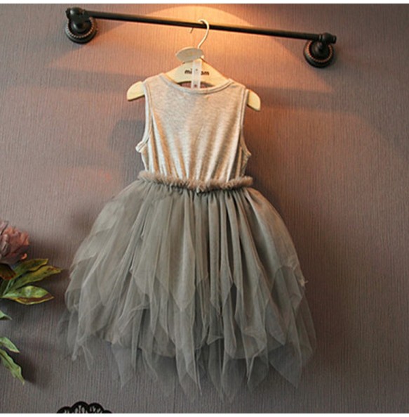 2023 New Girls Summer Flower Party Tutu Dress Baby Kids Causal Tulle Yarn Skirt for 2-6 years Children Clothing