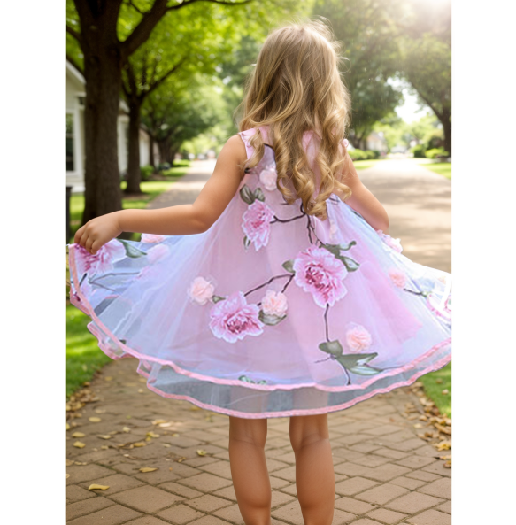 Bohemian Summer Girls Flower Dress Kids Girl Beach Dresses Chiffon Kids Dresses Floral Teenager Girls Clothes 6 8 10 12 14 Year