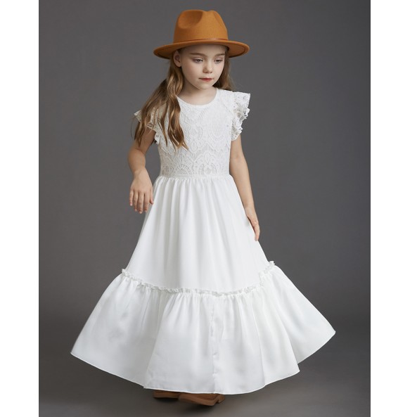 New Flower Girl Dress Baby Kids Bohemia  Princess Party Lace Wedding Birthday Dresses Children Clothing for 4 6 8 10 12 years