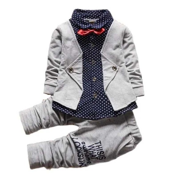 Kids Thinner Clothes Sets Spring Autumn Tracksuit Baby Boys Kid Long Sleeve Gentleman Suits Children T Shirt Pants Clothing Sets