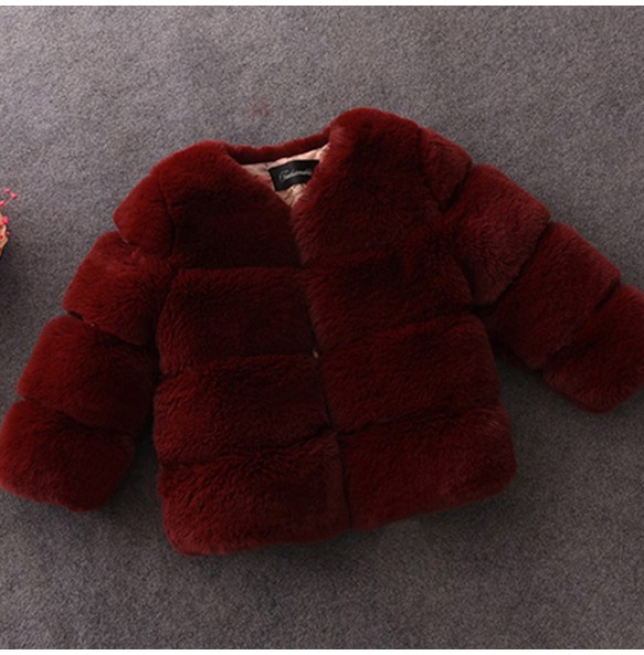 Baby Girls Faux Fur Coat Winter Children Girls Long Sleeve Christmas Jacket Warm Kids Girls Snow Coat Girls Outerwear Clothing