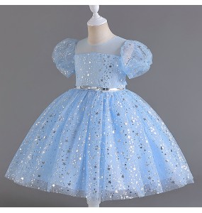 Flower Baby Girls Princess Sequins Wedding Christmas Party Tutu Dress Children Kids Elegant Vestidos