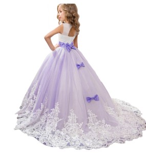 Girls Lace Flower Long Dress Kids Princess Wedding Party Dresses Children Christmas Clothes Clothing Vestidos For Thanksgiving