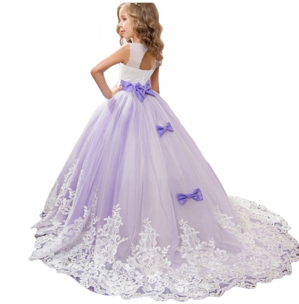 Girls Lace Flower Long Dress Kids Princess Wedding Party Dresses Children Christmas Clothes Clothing Vestidos For Thanksgiving