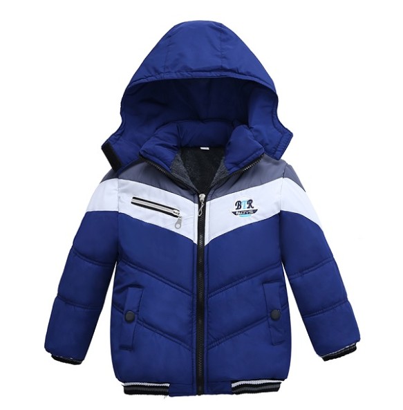 Christmas Patchwork Boys Jacket Outwear Warm Hooded Winter Jackets for Boy Girls Coat Children Parka Clothing Coat Windproof