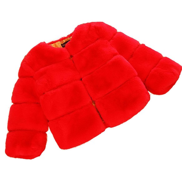 Baby Girls Faux Fur Coat Winter Children Girls Long Sleeve Christmas Jacket Warm Kids Girls Snow Coat Girls Outerwear Clothing