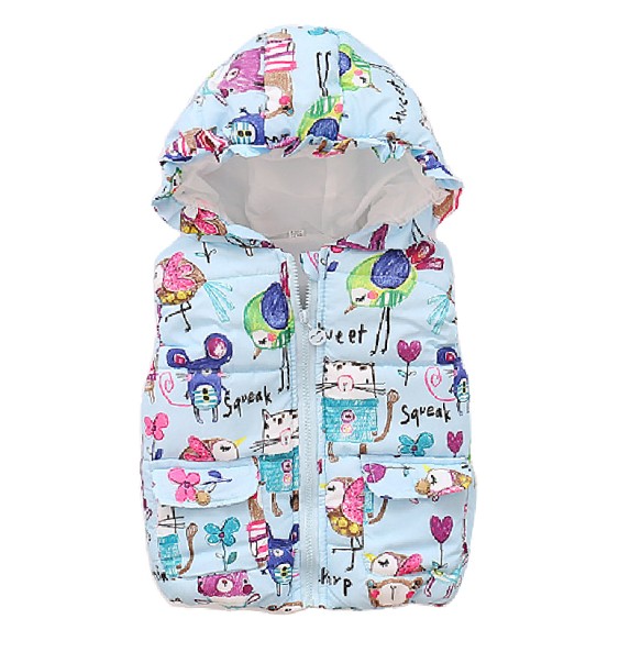 Children Vests For Girls Toddler Kids Hooded Vest Christmas Thin Soft Jacket Coat Autumn Winter Baby Girl Waistcoat Outerwear