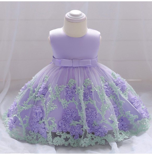 Baby Girl Frist Birthday Baptism Dresses Kids Lace Flower Dress for Little Girls Party Wedding Toddler Infant Christmas Clothing