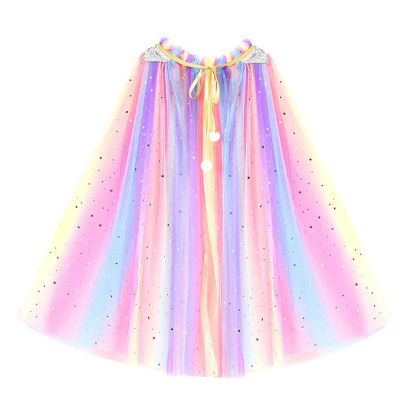 Christmas Halloween Girls Cloak Outerwear One Size Sequins Shawl Kids Coat for Birthday Party Beach Rainbow Princess Costume