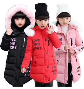 2 6 8 12 Years Fashion Children Jackets For Teenage Girls Winter Warm Parkas Coats For Girl Fur Hooded Thick Outerwear Clothing