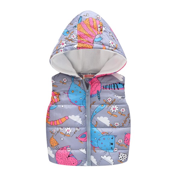 Baby Boys Girls Vest Hooded Jacket Kids Hooded Christmas Costume Clothes Children Autumn Warm Winter Waistcoat Outerwear Outfits