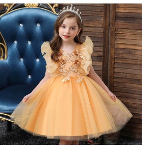 Baby Girls Spring Autumn Embroider Flower Wedding Princess Party Tutu Dresses Children Kids Chirstmas Vestidos Costume Clothing