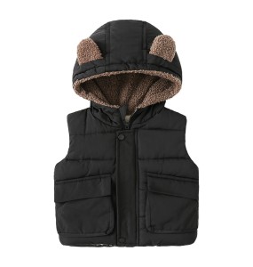 Winter Baby Boys Girls Thick Warm Woolen Hoodied Vest Outerwear Toddler Kids Jacket Coat Children Waistcoat Overall Clothes