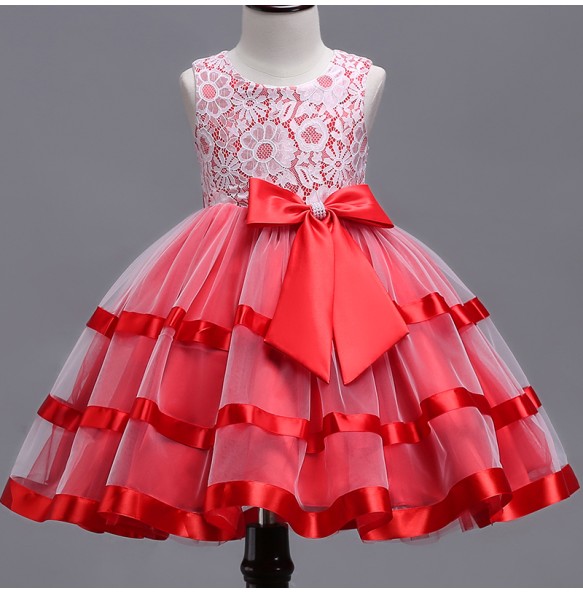 Baby Girls Dress Christmas Vestidos Costumes Princess Girl's Lace Flower Dresses Ball Gown Pageant Party Dress Children Clothing