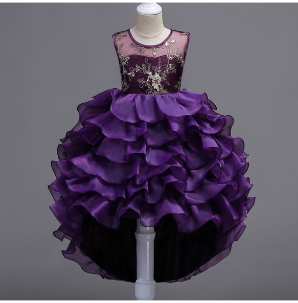 Embroidery Baby Girls Princess Flower Wedding Christmas Party Tutu Dress Children Kids Elegant Vestidos for 3-15Years Teenager