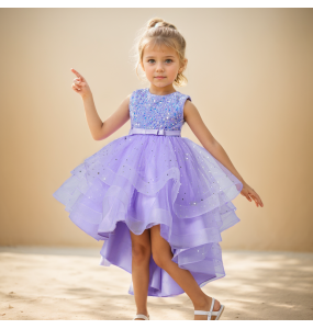 Flower Girls Princess Sequins Baby Wedding Christmas Party Trailing Dress Teenager Children Kids Elegant Vestidos for 3-15Years