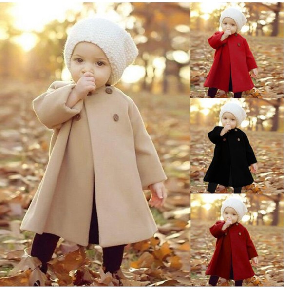 Baby Girl Boys Spring Winter Wool Blends Jacket Coat Clothes Infant Toddler Christmas New Years Costume Blend Clothing Outerwear