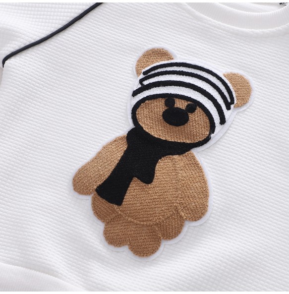 New Arrival Baby Boys Cartoon Bear Hoody T Shirt Pants Clothing Sets Toddler Kids Spring Autumn Causal Sport Clothes Sets