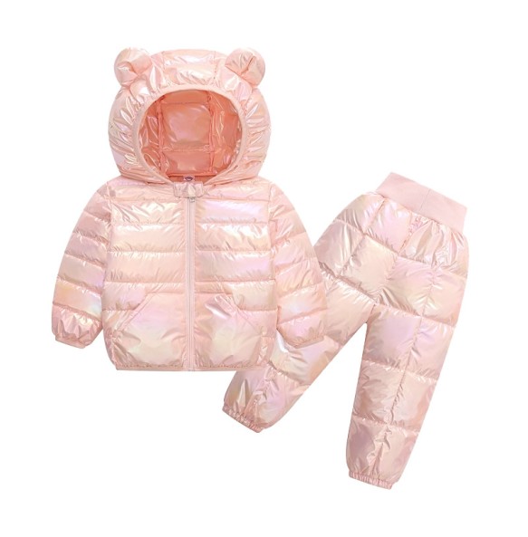 Toddler Winter Baby Girls Boys Clothing Sets Warm Faux Down Jacket Clothes Sets Children Kids Snowsuit Coats Vest Pants Overalls