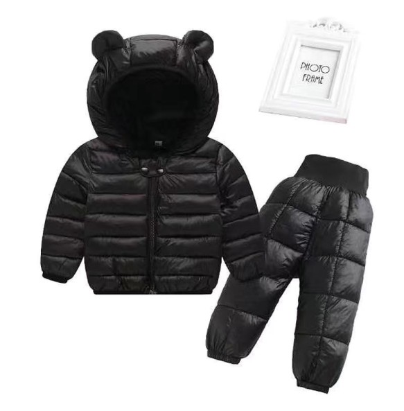 Toddler Winter Baby Girls Boys Clothing Sets Warm Faux Down Jacket Clothes Sets Children Kids Snowsuit Coats Vest Pants Overalls