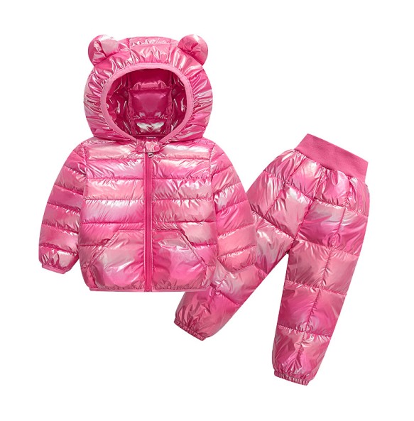 Toddler Winter Baby Girls Boys Clothing Sets Warm Faux Down Jacket Clothes Sets Children Kids Snowsuit Coats Vest Pants Overalls