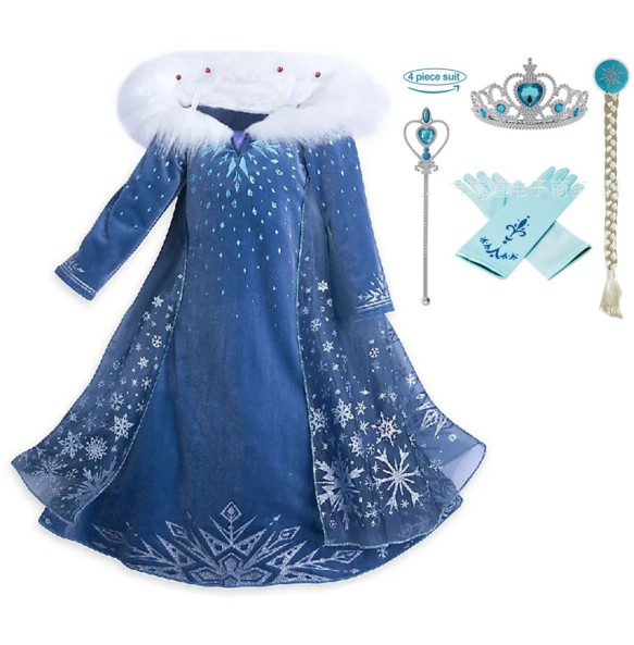 Autumn and Winter New Girl Role Play Long Sleeved Dress Halloween Party School Stage Play Princess Cosplay Dress for 2-10 Years