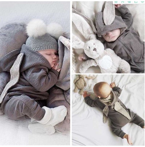 Baby Rabbit Rompers For Baby Girls Autumn Winter Infant Clothing Overalls Jumpsuit Halloween Costume Newborn Baby Boys Clothes