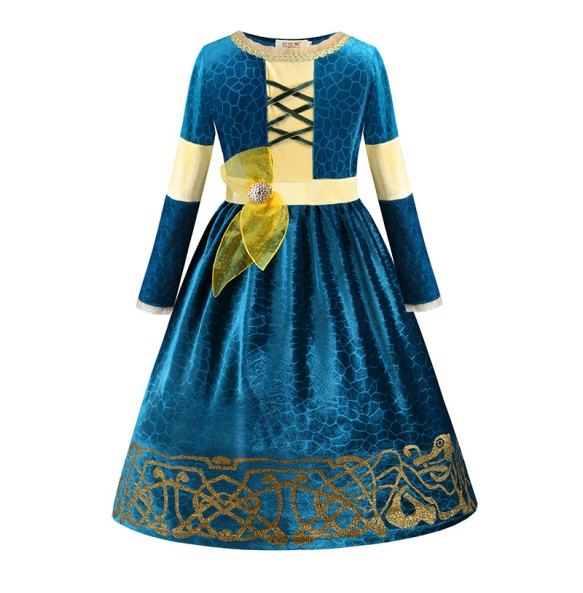 Autumn and Winter New Girl Role Play Long Sleeved Dress Halloween Party School Stage Play Princess Cosplay Dress for 2-10 Years